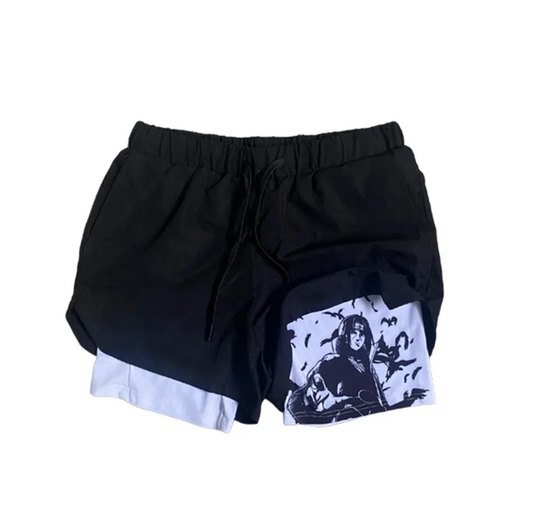Itachi Men's Casual Drawstring Print Shorts